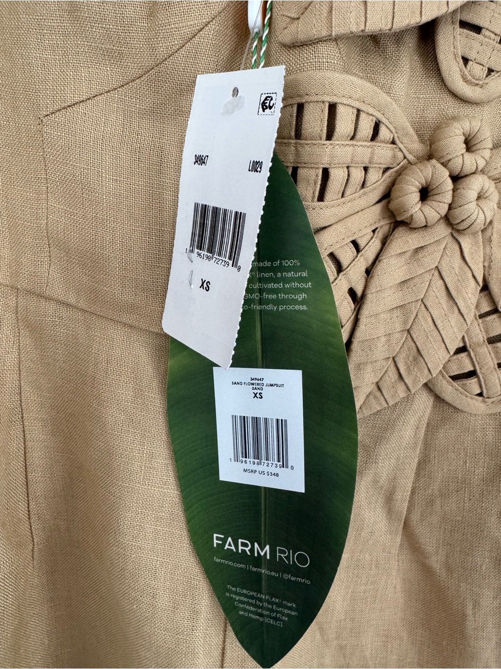 Farm RIO Sand flowered jumpsuit size XS - Picture 7 of 12